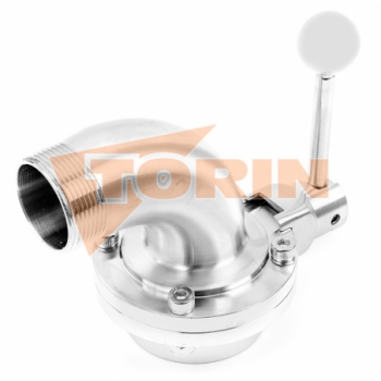 Disc valve with hand lever...